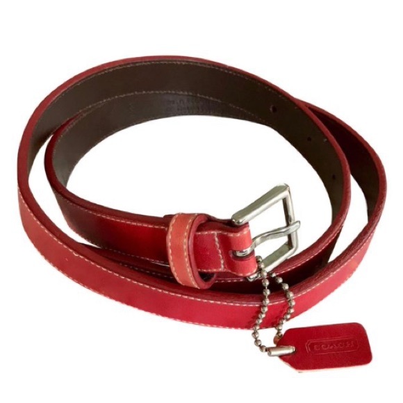 Coach Accessories Coach Red Leather C Belt Poshmark